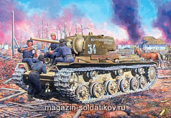 Сборная модель из пластика Тяж. танк КВ-1 обр. 1942 г. поздн. (1/35) Восточный экспресс