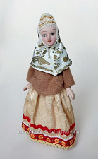 Кукла в зимнем костюме Архангельской губернии №05 - фото