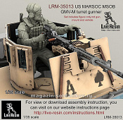 Сборная фигура из смолы Стрелок пулеметчик Корпуса Морской Пехоты США MARSOC, 1:35, Live Resin - фото