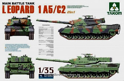 Сборная модель из пластика Основной боевой танк Leopard 1 A5/C2 (2 в 1) 1/35 Takom