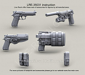 Аксессуары из смолы Пистолет армии США М9, различные варианты, 1:35, Live Resin - фото