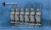 Сборная миниатюра из смолы Французская линейная пехота: элитная рота (в шинелях), 28 мм, Аванпост - фото