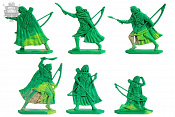 Солдатики из смолы Лучники Армландии (6 шт, зелено-коричневый, пластик, б/к), Воины и битвы - фото