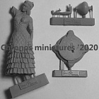 Сборная миниатюра из смолы Минойская женщина, 54 мм, Chronos miniatures