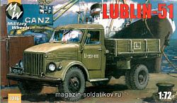 Сборная модель из пластика Польский грузовик Lublin-51 MW Military Wheels (1/72)