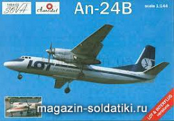 Сборная модель из пластика Антонов Aн-24Б авиалинии Польши/ГДР Amodel (1/144)