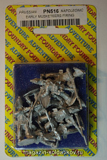 Фигурки из металла PN 516 Ранние мушкетеры стреляют (28 мм) Foundry - фото