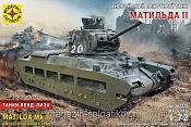 Сборная модель из пластика Английский пехотный танк Maтильда II Танки Ленд-Лиза 1:72 Моделист - фото