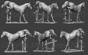 Сборная миниатюра из смолы Лошадь №15 - Трекенская порода (на подставке), 54 мм, Chronos miniatures - фото