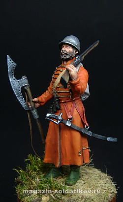Сборная миниатюра из смолы Русский стрелец 1670-80 гг. 54 мм, Chronos miniatures