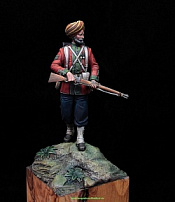 Сборная фигура из металла Сержант 15-го полка Бенгальской пехоты, 1890-98, 54 мм, Chronos miniatures - фото