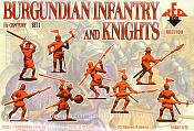 Солдатики из пластика Бургундская пехота и рыцари. Набор №1 (1/72) Red Box - фото