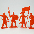 Солдатики из пластика Пешие половцы 54 мм (8 шт, красный цвет, в кор), Воины и битвы