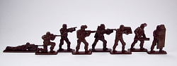 Солдатики из пластика СОБР, набор из 8 фигур (коричневый) 1:32, ИТАЛМАС