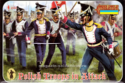Солдатики из пластика Польская пехота в атаке (1/72) Strelets