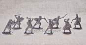 Солдатики из пластика Тевтонский орден. Пешие рыцари, 54 мм (8 шт, пластик, серебро) Воины и битвы - фото