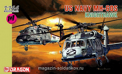 Сборная модель из пластика Д Вертолет U.S. NAVY MH-60S NIGHTHAWK (1/144) Dragon