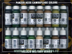 Набор модельных красок 16 шт.: PANZER ACES CAMO Vallejo