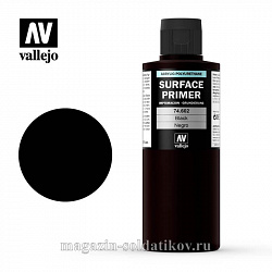 Акриловый грунт - полиуретановый, чёрный, 200 мм Vallejo