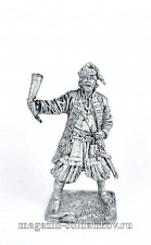 Миниатюра из олова 302. Княжеский дружинник с рогом. Русь, 10 века, 54 мм, EK Castings - фото