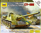 Сборная модель из пластика Советский истребитель танков «СУ-100» (1/100) Звезда - фото