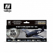 Набор Model Air US NAVY & USMC WWII 1940-1945 (8цв.) Vallejo - фото