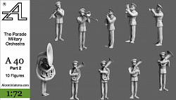Сборные фигуры из смолы Военный оркестр. Парад 1 и 2 части, 1:72, Alex miniatures