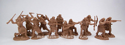 Солдатики из пластика Апачи, набор №2, серия 3 (коричневый, 12 фигур), 1:32 Paragon