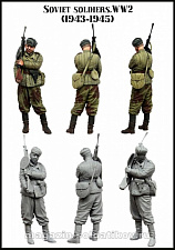 Сборная фигура из смолы ЕМ 35138 Советский солдат 1943-1945 гг. ВМВ 1/35 Evolution - фото