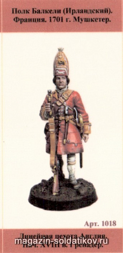 Сборная миниатюра из металла 1018 а Гренадер. Линейная пехота. Англия. Нач.XVIII в. (40 мм) Драбант