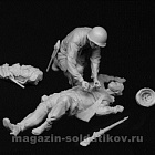 Сборные фигуры из смолы Американский медик и раненый 1/35, Stalingrad