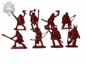 фигурки из пластика Кроманьонцы, 54 мм ( 8 шт, цвет - красно-коричневый, б/к), Воины и битвы - фото