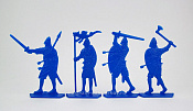 Солдатики из пластика Войско Гарольда Годвинсона, дополнительный набор (4 шт, синий) 52 мм, Солдатики ЛАД - фото