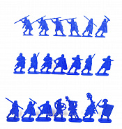 Солдатики из пластика Игровой состав. Тевтобург: Римские легионеры (12+8 шт, синий) 52 мм, Солдатики ЛАД - фото