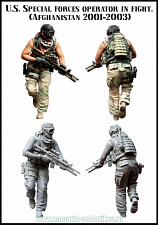 Сборная миниатюра из смолы ЕМ 35076 Американский спецназ в бою, Афганистан 2001-2003 г, 1/35 Evolution - фото