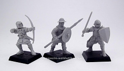 Сборные фигуры из смолы Средневековые воины, 28 мм, набор 3 шт, Absolut wargames