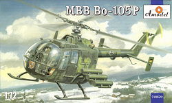 Сборная модель из пластика Вертолет MBB Bo-105P военная версия Amodel (1/72)
