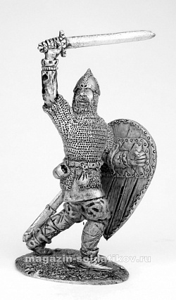 Миниатюра из металла Русский воин, X век 54 мм Новый век