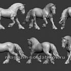 Сборная миниатюра из смолы Лошадь №17 - Шайр, 54 мм, Chronos miniatures