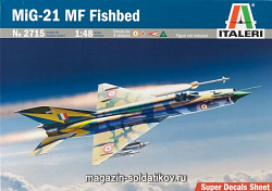 Сборная модель из пластика ИТ Самолет MIG-21MF FISHBED (1/48) Italeri