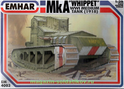 Сборная модель из пластика MkА 'Whippet' WWI medium tank 1918, (1:35), Emhar