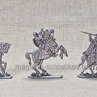 Солдатики из пластика Русские конные витязи (6 шт, пластик, серебряный) Воины и битвы