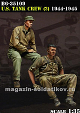 Сборная миниатюра из смолы US Tank Crew (2) 1944-45 (1/35), Bravo 6 - фото