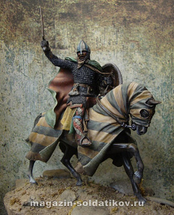 Сборная фигура из смолы Mounted knight late 12th c, 54 mm. Mercury Models