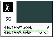 Краска художественная 10 мл. серо-зеленая RLM74, полуглянцевая, Mr. Hobby. Краски, химия, инструменты - фото
