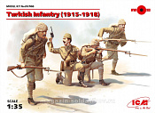 Сборные фигуры из пластика Пехота Турции І МВ, 4 фигуры, (1/35) ICM - фото