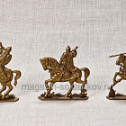 Солдатики из пластика Русские конные витязи (6 шт, пластик, бронзовый) Воины и битвы (6 шт.)