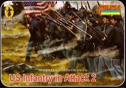 Солдатики из пластика US Infantry in Attack 2 (1/72) Strelets