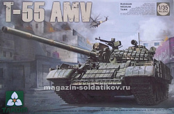 Сборная модель из пластика 2042Т Российский средний танк T-55 AMV 1 /35 Takom