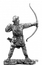 Миниатюра из металла Викинг с луком Х в., 54 мм Новый век - фото